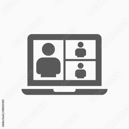 video conference icon, video chat vector, video call illustration