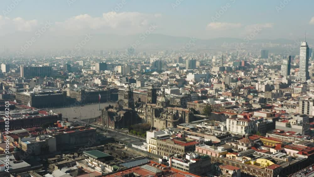 Aerial view of Mexico City the capital of Mexico