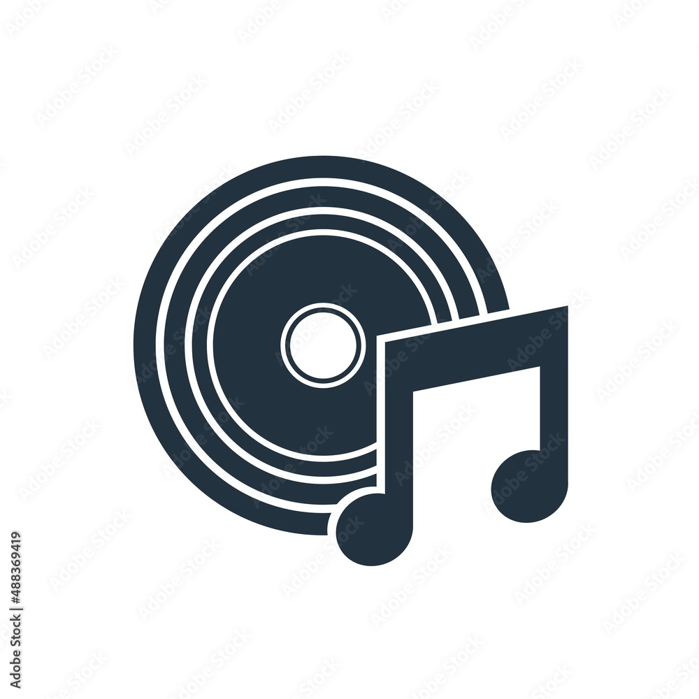music vector icon. gramophone record symbols and musical notes isolated on a white background. music vector icon. gramophone record symbols and musical notes isolated on a white background.