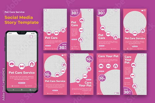 Pet Care Social Media Story Template Bundle