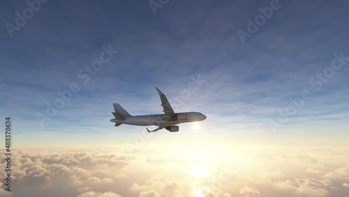 Commercial airplane making a U turn mid flight. Hijacking of a plane during a flight and changing destination. Sharp turn of a passenger plane after a piracy operation