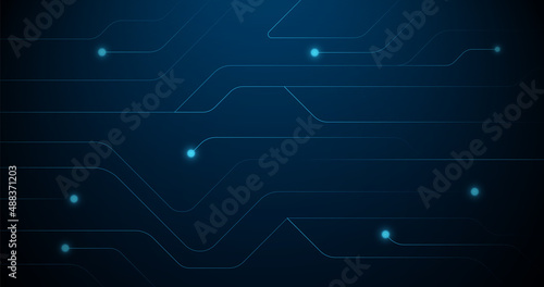 Abstract circuit board with Futuristic technology digital hi tech concept on blue background. Vector illustration