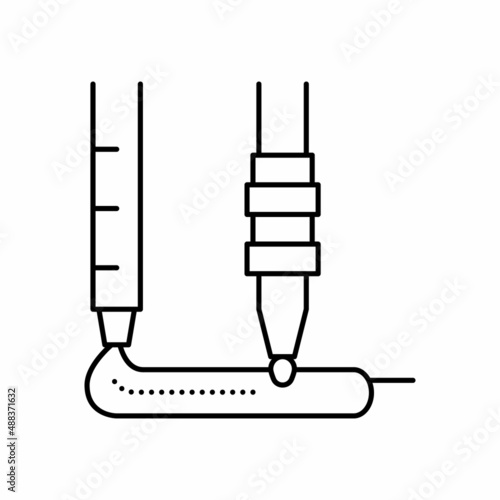 submerged arc welding line icon vector illustration