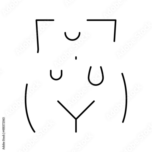 abdominal hernias disease line icon vector illustration