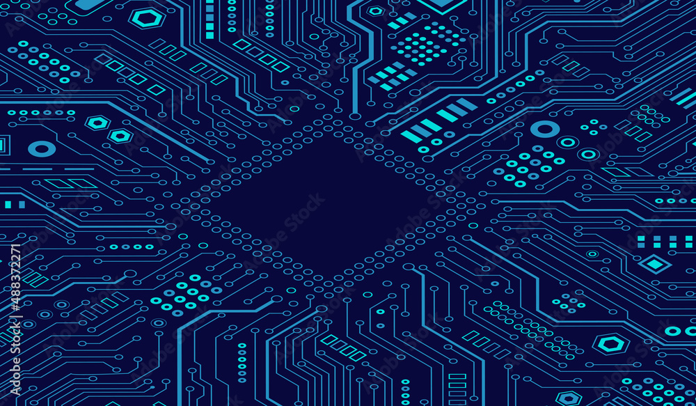 CPU Chip on Motherboard. Central Computer Processors CPU concept. Quantum computer, large data processing, database concept. Futuristic microchip processor. Digital chip. CPU Chip on Motherboard. Central Computer Processors CPU concept. Quantum computer, large data processing, database concept. Futuristic microchip processor. Digital chip.