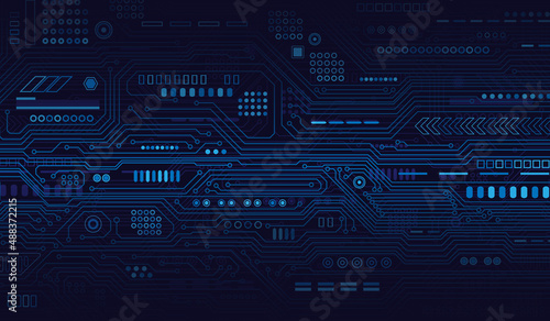 CPU Chip on Motherboard. Central Computer Processors CPU concept. Quantum computer, large data processing, database concept. Futuristic microchip processor. Digital chip.