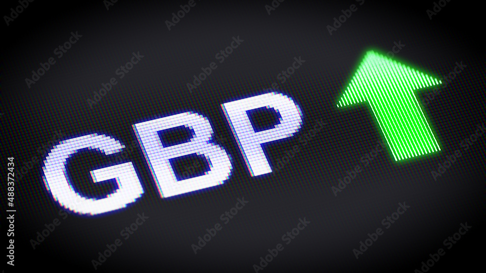 Obraz premium British pound exchange rate in the screen. 3D Illustration.