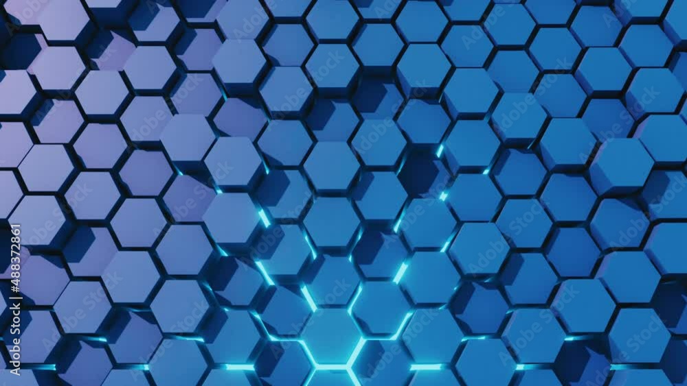 Abstract hexagonal background animation. 4K CGI render. Abstract hexagonal background animation. 4K CGI render.