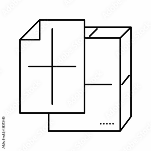 manilla paper line icon vector illustration