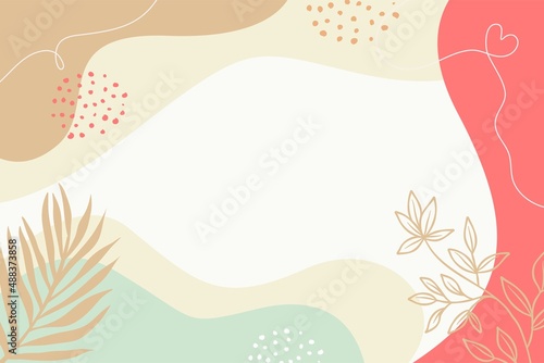 Hand drawn floral abstract background