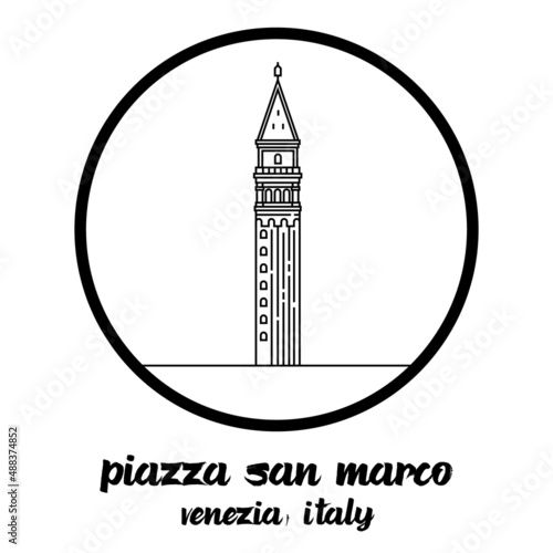 Circle Icon line Piazza San Marco. vector illustration