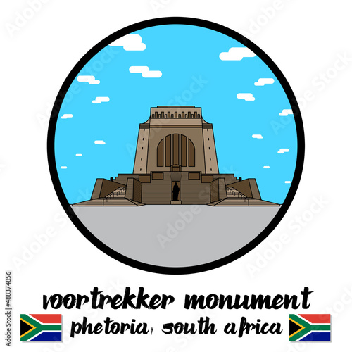 Circle Icon line Voortrekker Monument. vector illustration