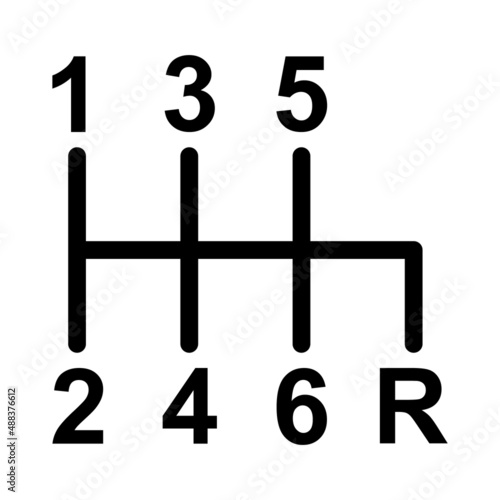Handle car manual shift lever icon, vehicle gear technology vector illustration equipment