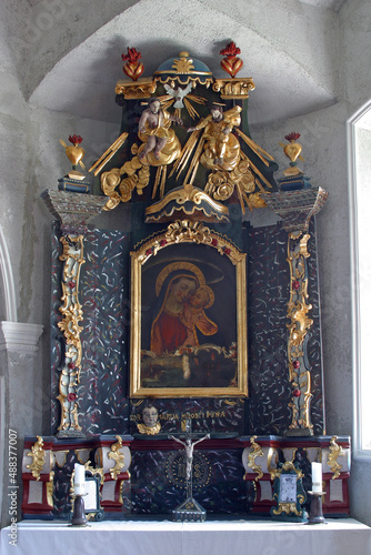 Our Lady's altar in the chapel of St. Anthony of Padua in Grabrovec, Zabok, Croatia photo