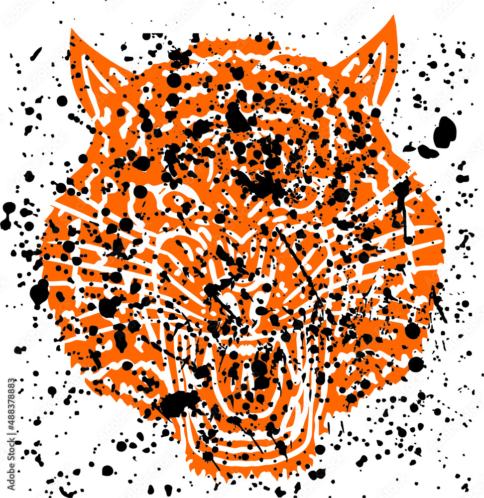 Ταπετσαρία Tattoo tribal Wild cats graphic design vector art