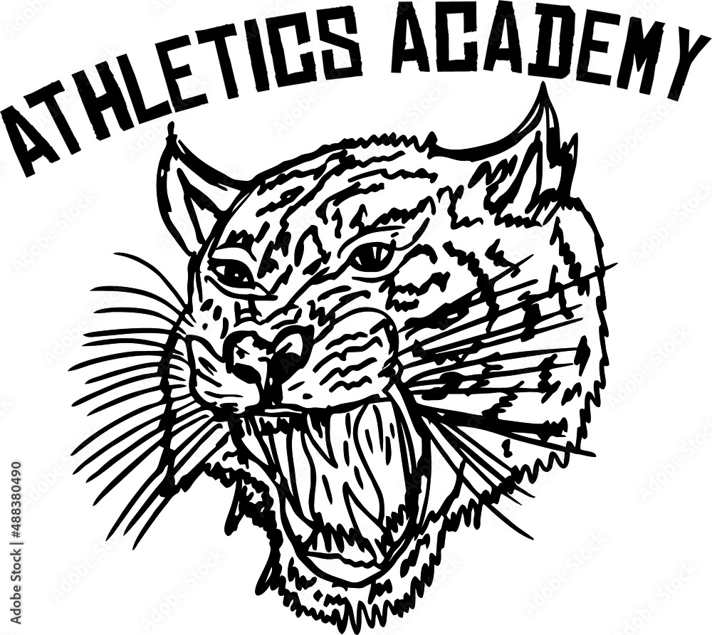 Obraz premium Tattoo tribal Wild cats graphic design vector art