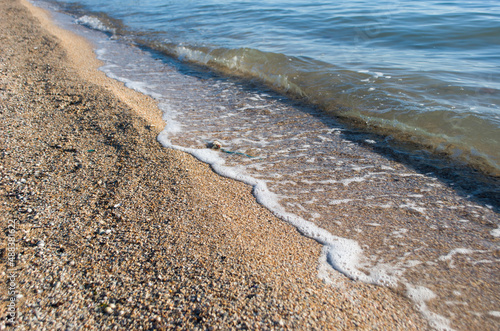 Float on the beach, waves