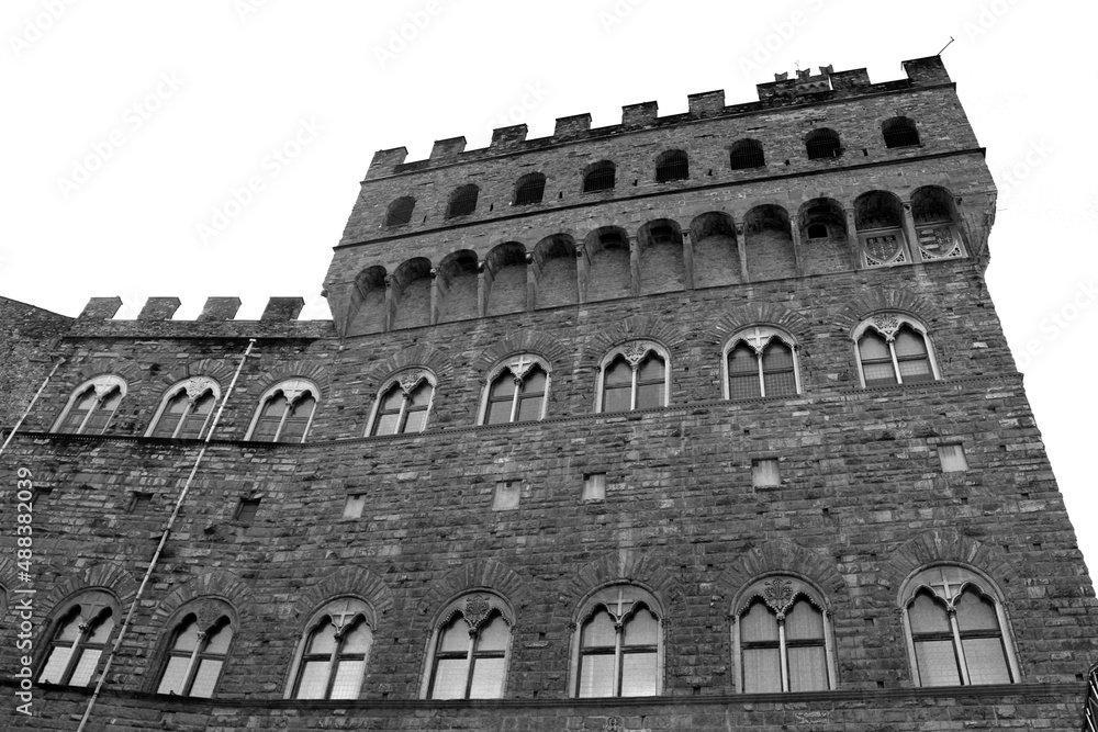 Palazzo Vecchio Building in Florence, in Piazza della Signoria, built in 1299-1314 according to the design of Arnolfo di Cambio; one of the most famous buildings in the city. Town hall.