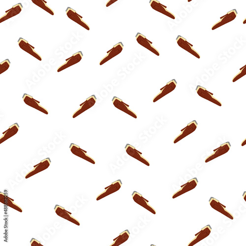 Clippers seamless pattern on. Vintage barber shops elements in doodle style.