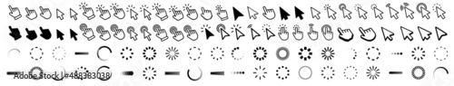 Vector cursors icons click set photo