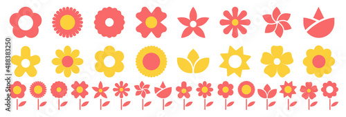 Flowers icon set vector illustration