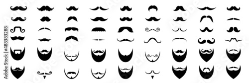Men's mustaches icon for hipster or gentleman and barbershop. Vector Illustration.