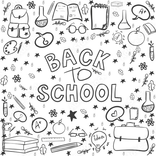 School clipart. Doodle school icons