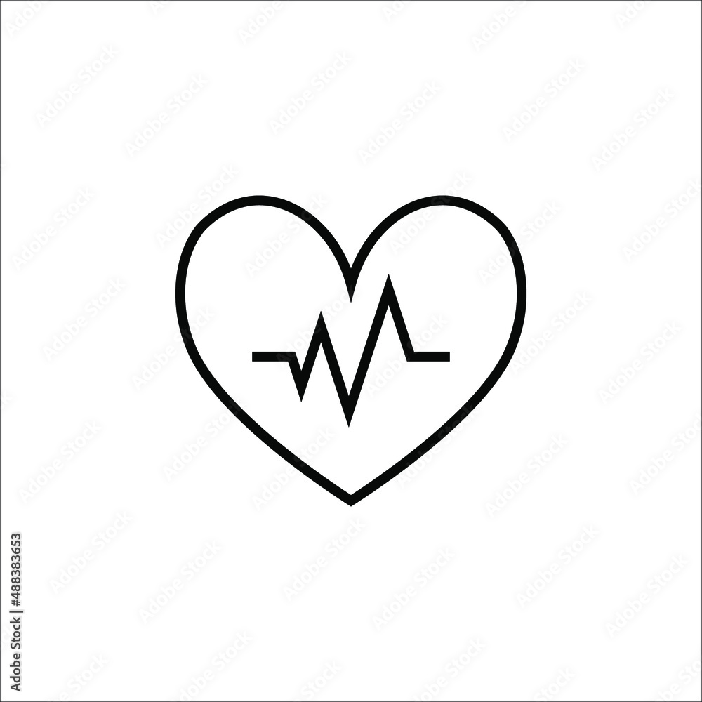 heartbeat Icon Vector Illustration Logo Template on white background heartbeat Icon Vector Illustration Logo Template on white background