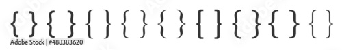 Bracket icon set vector