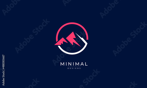 a line art icon logo of a mountain 