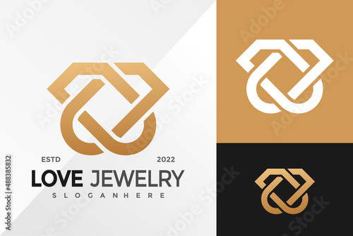 Luxury Love Jewelry Logo Design Vector illustration template