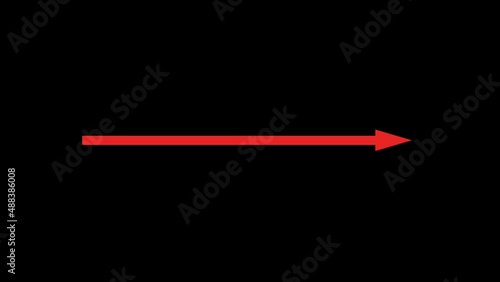 red arrow horizontal growth extension line