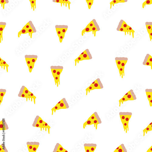 Slices pizza vector seamless patern