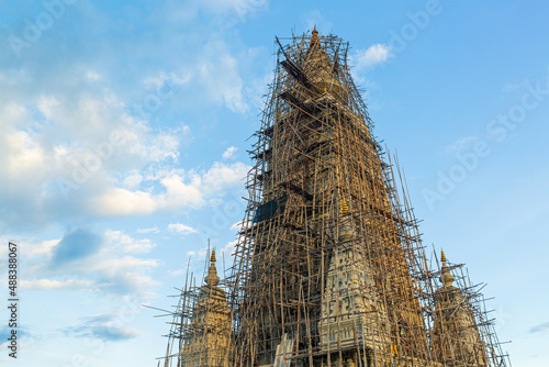 Pagoda construction,The construction of the pagoda in the temple 