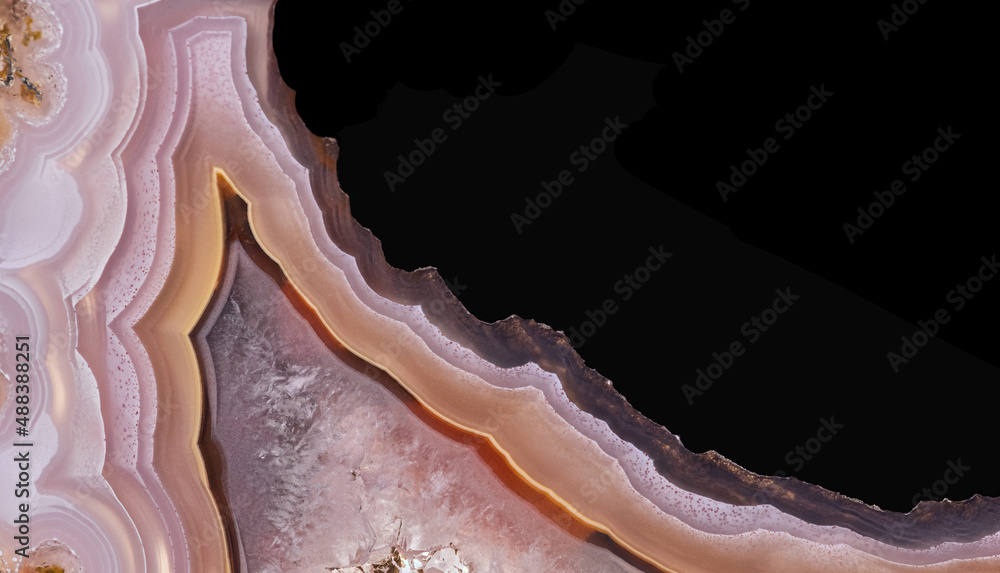 light orange agate corner isolated on black light orange agate corner isolated on black
