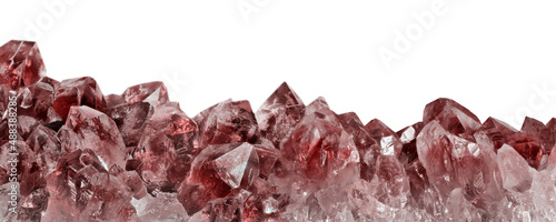ruby crystals stripe group macro photo