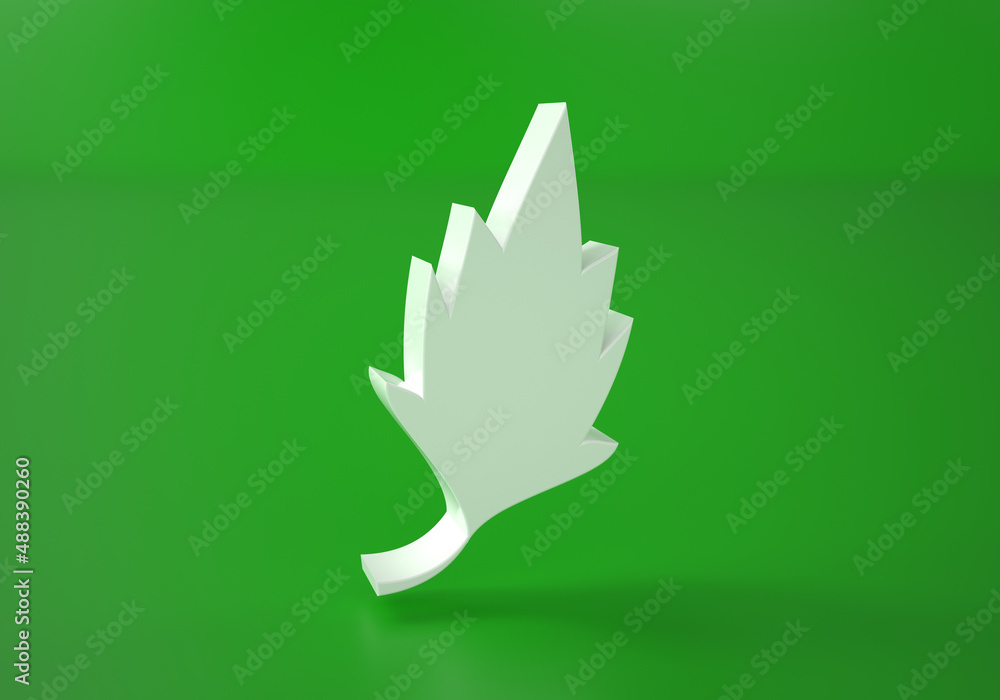 Leaf shape icon isolated on color background. Leaf shape icon isolated on color background.