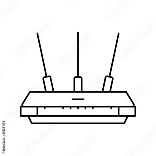 router electronic equipment line icon vector illustration