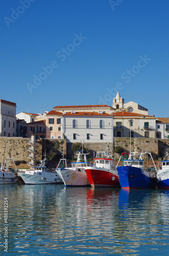 Termoli - Molise - The ancient village with fishing boats moored in the port