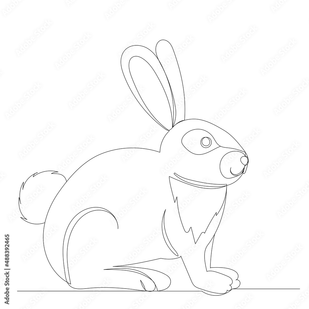 easter bunnies one line drawing, outline easter bunnies one line drawing, outline