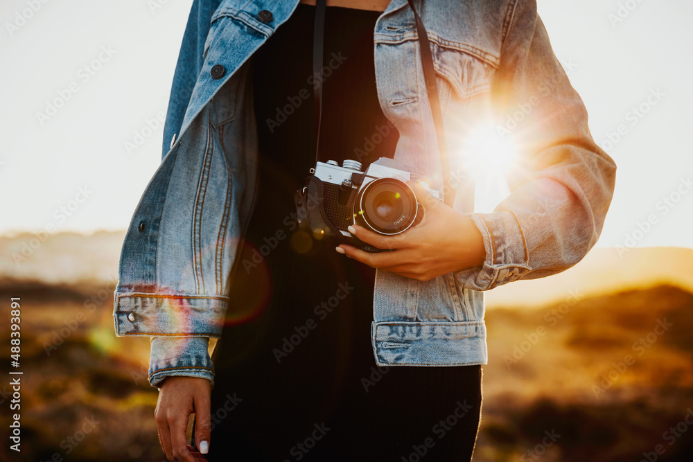 Woman Taking Picture Outdoors