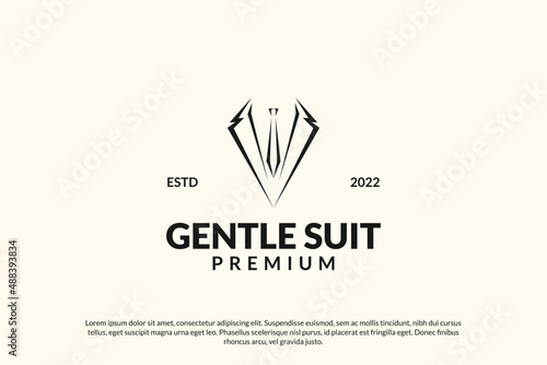 Tuxedo gentle suit logo design