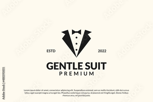 Tuxedo gentle suit logo design