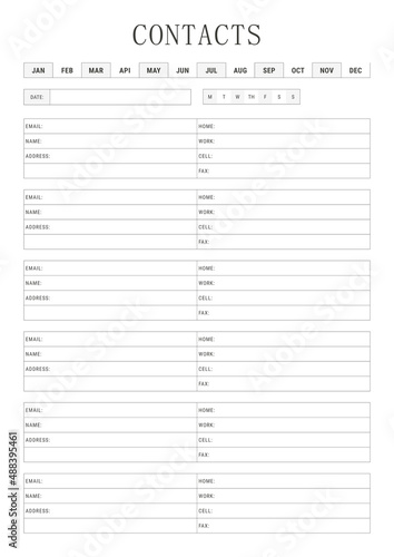Contacts Sheet.
