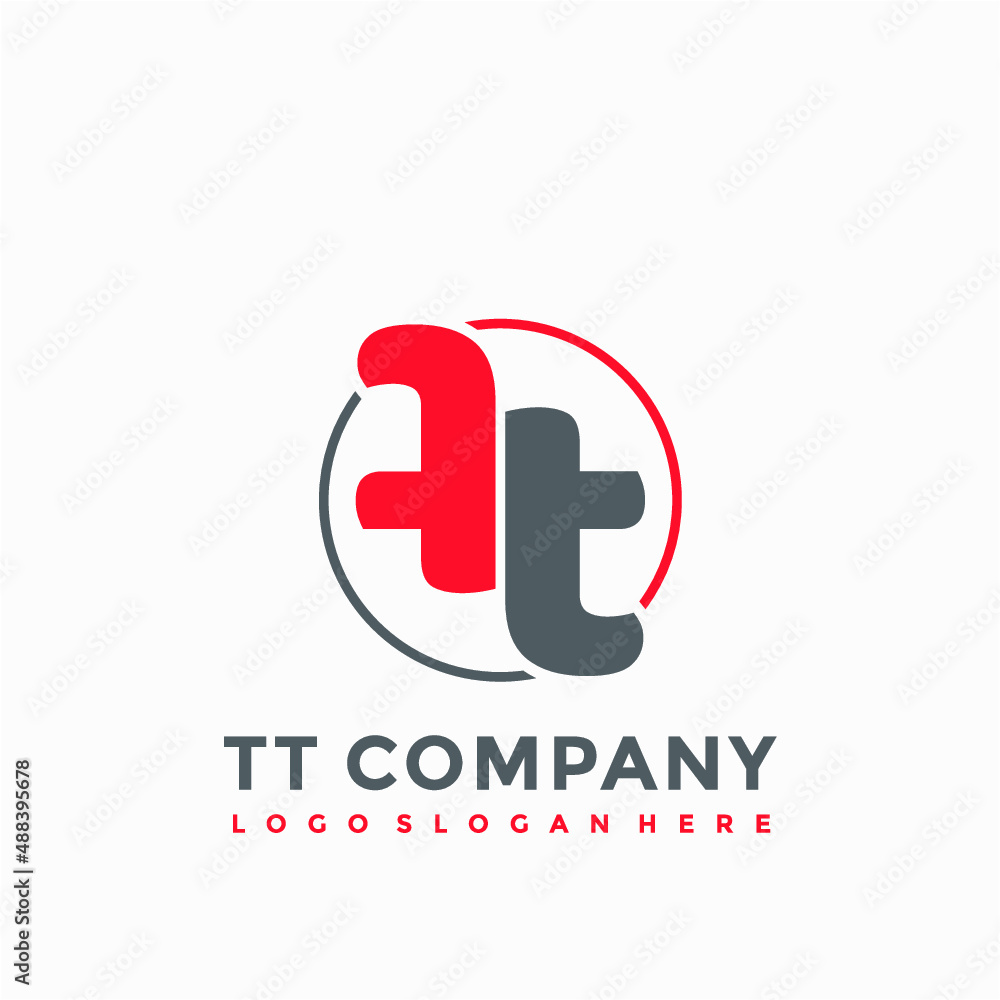 Double T circle logo vector image Double T circle logo vector image