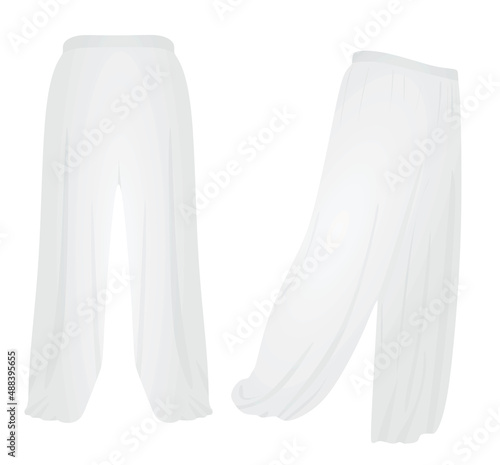 White harem pants. vector illustration