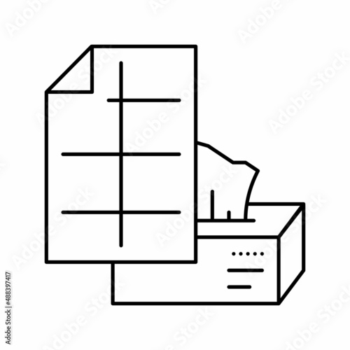 tissue paper line icon vector illustration