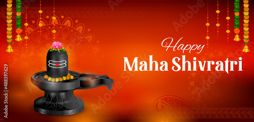 Lord Shiva Linga, Indian God of Hindu for Maha Shivratri festival of India