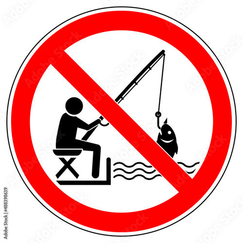 vsrr159 VectorSignRoundRed vsrr - german: Verbotszeichen . Angeln verboten . english: prohibition sign . no fishing . vector sign . transparent . AI 10 / EPS 10 . g11218