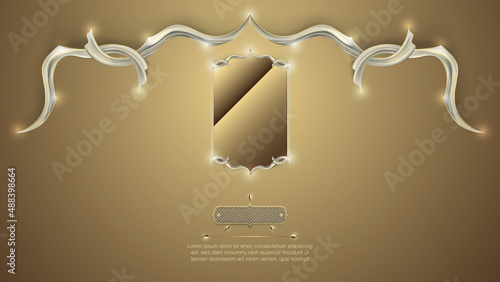 Frame on royal white edges background